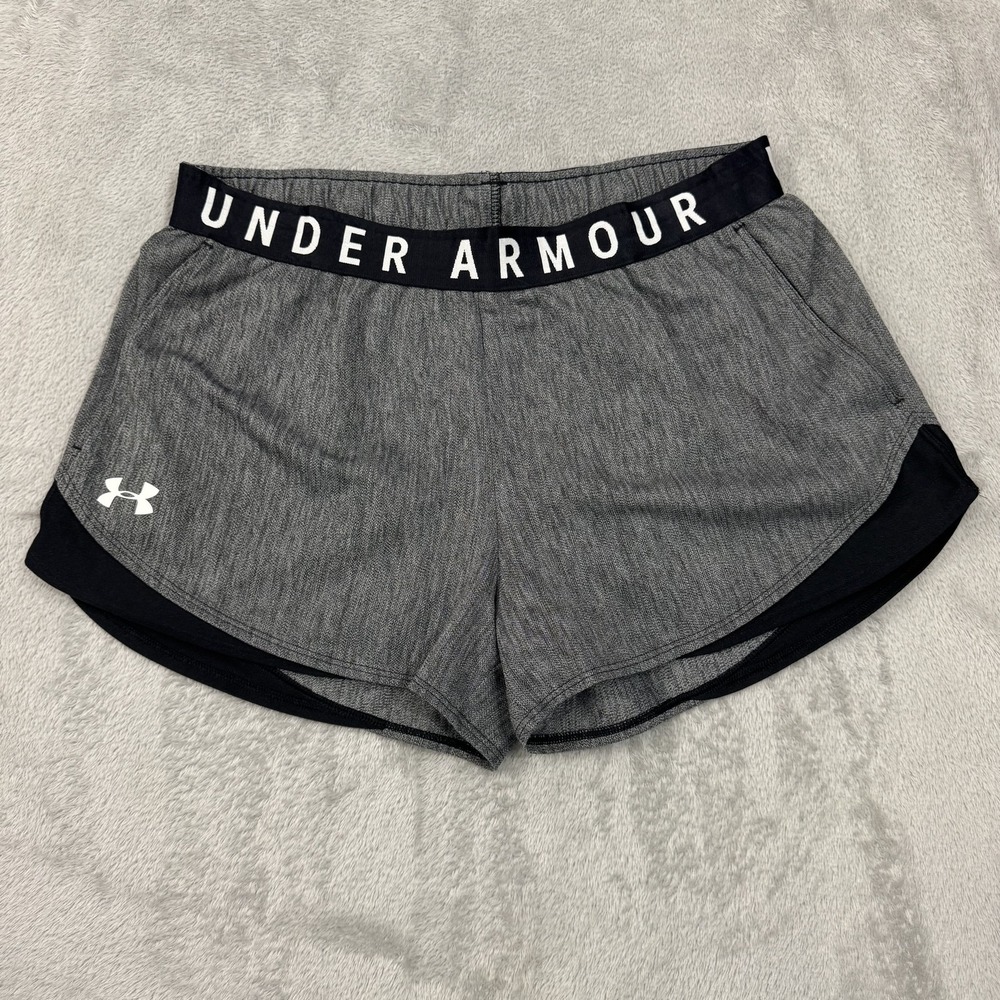 Under Armour HeatGear Women's M Black Gray Athletic Shorts Loose Lightweight Gym